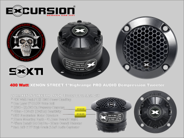 EXCURSION SXX T1 - 60mm STREET XENON Dompression Tweeter Set