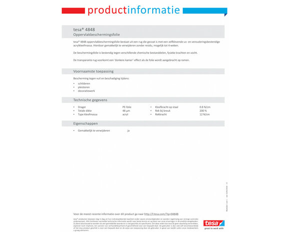 TESAFILM 4848  L.100mtr x B.125mm Transparant (Per Stuk)