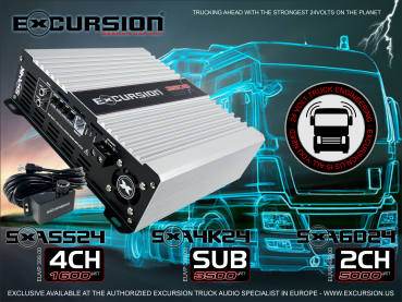 EXCURSION SXA 6024 VOLT - 2CH 24Volt Truck Amplifier - 5000 Watt
