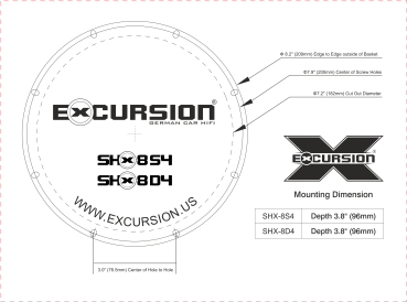 EXCURSION SHX 8.3C - 20cm DIN 3Way Component System