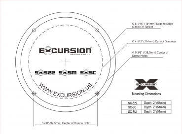 EXCURSION SX 5.3C - 13cm DIN 3Way Component System