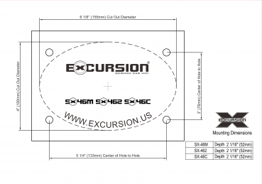 EXCURSION SX 462 - 10x15cm DIN 2way Coaxial with Silk Dome Tweeter