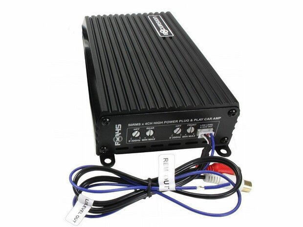 EXCURSION PXA 4515 - 4CH Amp - ISO DIN PLUG (incl. 4.5m harness + 0.5F CAP) - 200 Watt