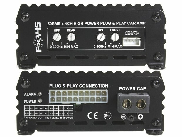 EXCURSION PXA 4515 - 4CH Amp - ISO DIN PLUG (incl. 4.5m harness + 0.5F CAP) - 200 Watt