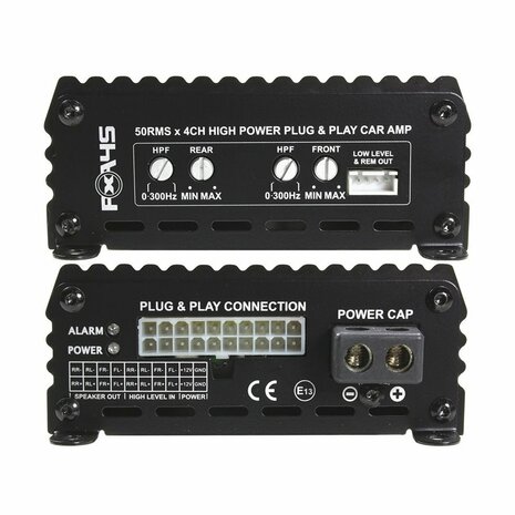 EXCURSION PXA 456 - 4CH Amp - ISO DIN PLUG (incl. 1.8m harness + 0.5F CAP) - 200 Watt