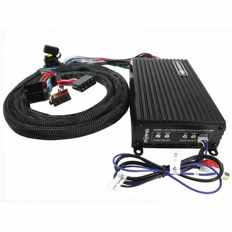EXCURSION PXA 456 - 4CH Amp - ISO DIN PLUG (incl. 1.8m harness + 0.5F CAP) - 200 Watt