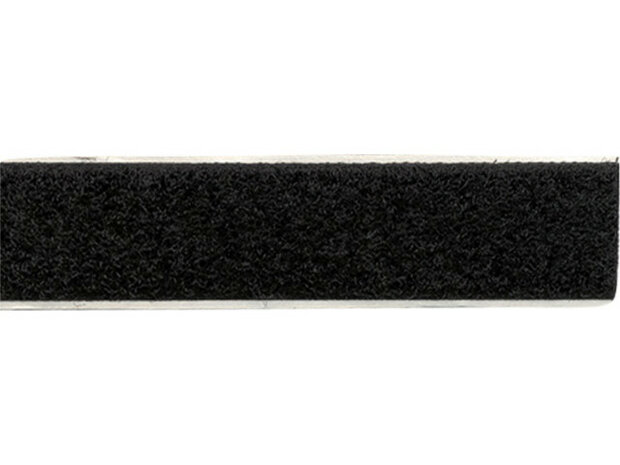 Klittenband Breedte 20 mm / Lengte 25 meter Zwart - zachte zijde
