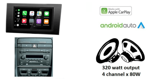 DAB+ Wireless Apple Carplay &amp; Android auto navigatie voor Audi A4 2000 &ndash; 2008 Audiovolt XPA675DBT