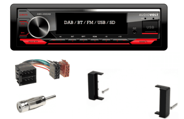 DAB / BT autoradio Audi TT (8N) | 4&times;50 watt | multicolor | Audiovolt AMS-450DAB