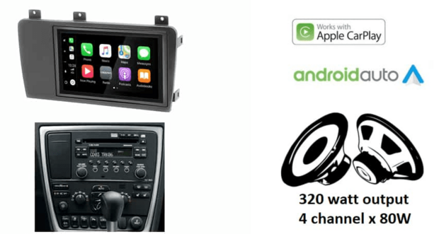wireless Apple Carplay &amp; Android auto navigatie voor Volvo S60, V70, XC70 &ndash; autoradio 4x80W Audiovolt XPA-675BT