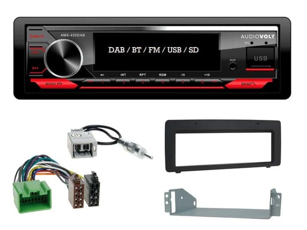 DAB / BT autoradio Volvo XC70 2007-2011 | 4&times;50 watt | multicolor | Audiovolt AMS-450DAB
