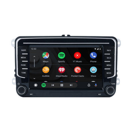 Wireless CarPlay en Android auto navigatie geschikt voor Volkswagen Seat Skoda | 7&rdquo; QLED RNS vorm | 4+64GB 8-core | D040Q