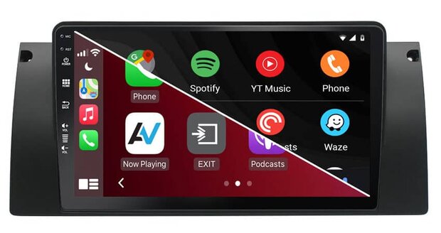 QLED 9&rdquo; navigatie voor BMW X5 E53 | Apple Carplay en Android auto | 8-core 4+64GB | DSP sound | AV-D040Q