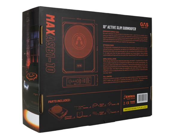 GAS MAX Level 1 Amplified Underseat Subwoofer 10&quot; GAS MAX Level 1 Amplified Underseat Subwoofer 10&quot;