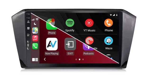 QLED 10&rdquo; navigatie voor Volkswagen Passat (B8) 2014+ | Apple Carplay en Android auto | 8-core 4+64GB | DSP sound | AV-D040Q