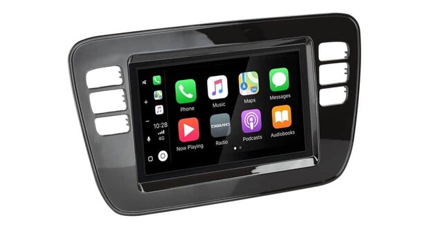 Wireless Apple Carplay &amp; Android auto navigatie geschikt voor Volkswagen Up, Seat Mii, Skoda Citigo 4x80W Audiovolt XPA-675BT piano zwart