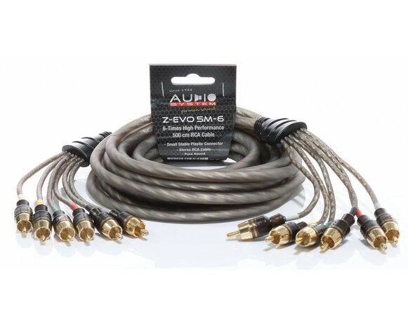 AUDIO SYSTEM HIGH-PERFORMANCE RCA-KABEL 5000mm 6-voudig OFC cinch-kabel AUDIO SYSTEM HIGH-PERFORMANCE RCA-KABEL 5000mm 6-voudig OFC cinch-kabel