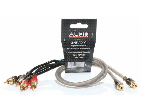 AUDIO SYSTEM HIGH-Performance Cinchkabel 500mm Y-cinch-kabel (2x plug en 1x koppeling) AUDIO SYSTEM HIGH-Performance Cinchkabel 500mm Y-cinch-kabel (2x plug en 1x koppeling)