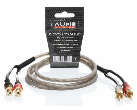 AUDIO SYSTEM HIGH-PERFORMANCE RCA-KABEL 1250mm OFC cinch-kabelverlenging AUDIO SYSTEM HIGH-PERFORMANCE RCA-KABEL 1250mm OFC cinch-kabelverlenging