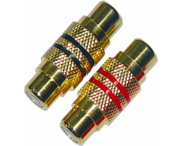 RCA Adapter stereo female &gt; female 1 x red/ 1 x black RCA Adapter stereo female &gt; female 1 x red/ 1 x black