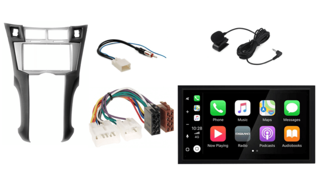 DAB+ Wireless Carplay &amp; Android auto autoradio voor Toyota Yaris 2005 &ndash; 2010 navigatie Audiovolt XPA-675DBT