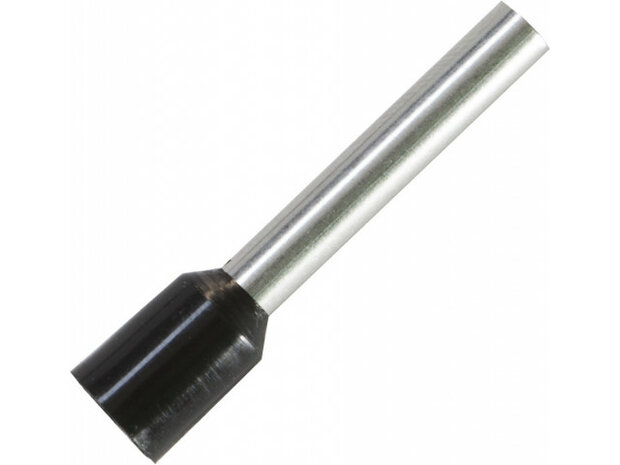 Adereindhuls voor kabelmaat: 4.0 mm&sup2; met zwarte isolatie Adereindhuls voor kabelmaat: 4.0 mm&sup2; met zwarte isolatie