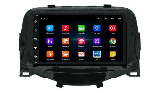 Wireless Carplay en Android octa core navigatie geschikt voor Toyota Aygo / Citroen C1 / Peugeot 108 bj 2014+