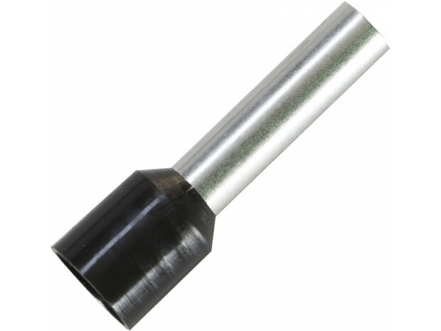 Adereindhuls voor kabelmaat: 10 mm&sup2; met zwarte isolatie Adereindhuls voor kabelmaat: 10 mm&sup2; met zwarte isolatie