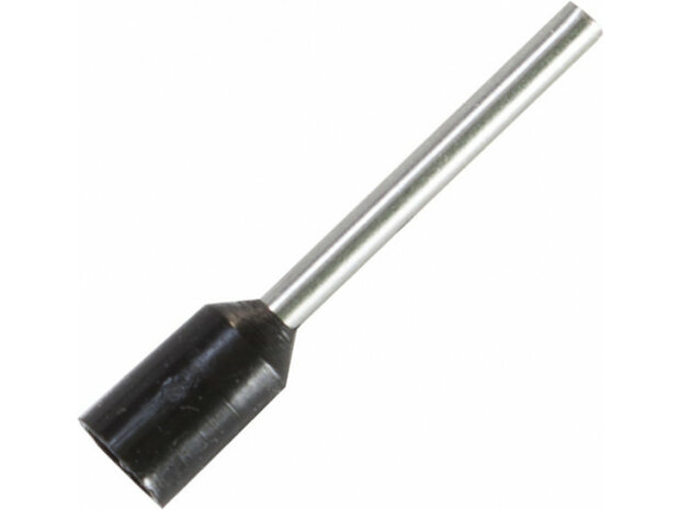 Adereindhuls voor kabelmaat: 2.5 mm&sup2; met zwarte isolatie Adereindhuls voor kabelmaat: 2.5 mm&sup2; met zwarte isolatie