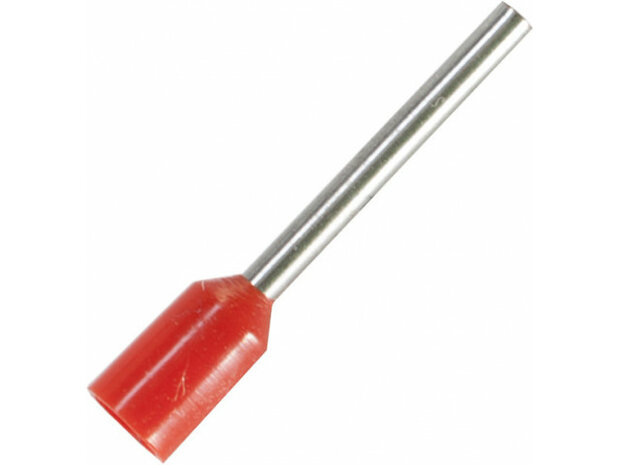 Adereindhuls voor kabelmaat: 4.0 mm&sup2; met rode isolatie Adereindhuls voor kabelmaat: 4.0 mm&sup2; met rode isolatie