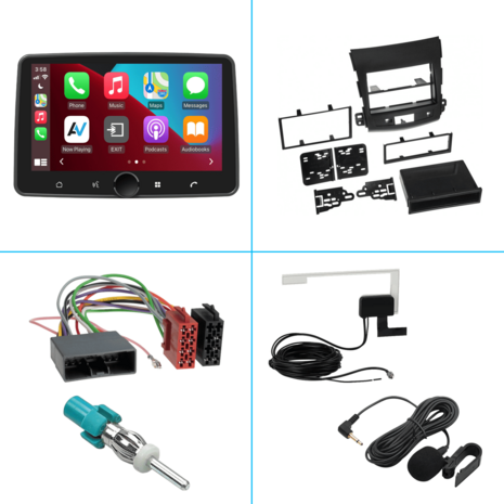 DAB+ navigatiesysteem voor Citro&euml;n C-Crosser, Peugeot 4007 en Mitsubishi Outlander | CarPlay en Android Auto | XPA-800RDAB