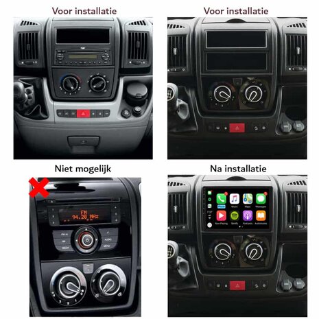 Navigatie voor Fiat Ducato | Peugeot Boxer | Citroen Jumper | Apple Carplay en Android auto | QLED 9&rdquo; | 8-core 4+64GB | DSP sound | Qled AV-D040Q