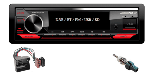 DAB / BT autoradio Citroen Jumpy, Jumper en Peugeot 1007, 307 | 4&times;50 watt | multicolor | Audiovolt AMS-450DAB