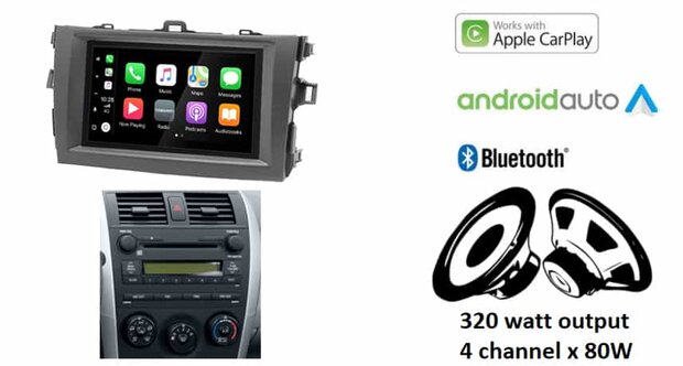 Wireless Apple Carplay &amp; Android auto navigatie voor TOYOTA Corolla 2007-2013 Audiovolt XPA-675BT