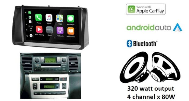 DAB+ Toyota Corolla 2001-2006 wireless Apple Carplay &amp; Android auto autoradio &ndash; navigatie 4x80W