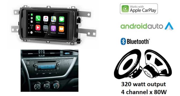 DAB+ Toyota Auris 2013+ wireless Apple Carplay &amp; Android auto autoradio &ndash; navigatie 4x80W Audiovolt XPA-675DBT