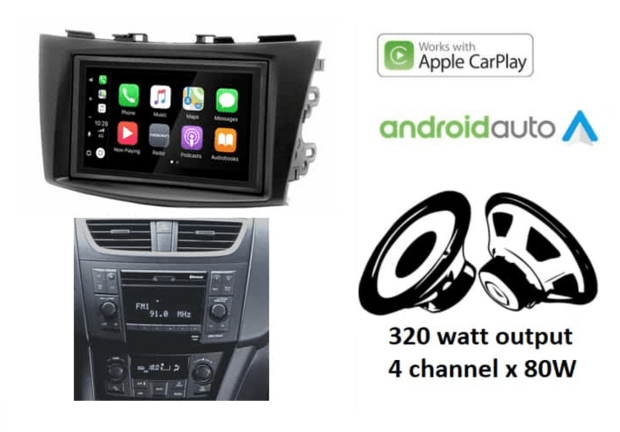 DAB+ Wireless Apple Carplay &amp; Android auto voor Suzuki Swift 2011 &ndash; 2017 &ndash; navigatie 4x 80W Audiovolt XPA-675DBT