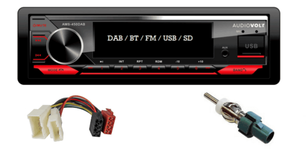 DAB / BT autoradio Dacia Duster, Dokker, Lodgy 2012-2020 | 4&times;50 watt | multicolor | Audiovolt AMS-450DAB