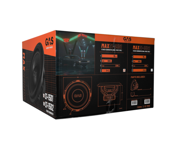 GAS MAX Level 1 Subwoofer 15&quot; 2x1 Ohm