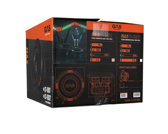 GAS MAX Level 1 Subwoofer 10&quot; 2x2 Ohm