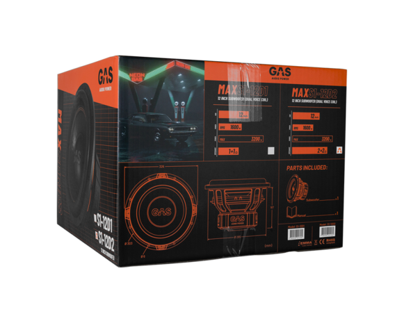 GAS MAX Level 1 Subwoofer 12&quot; 2x2 Ohm