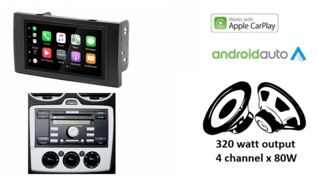 DAB+ Wireless Apple Carplay &amp; Android auto autoradio navigatie voor diverse Ford modellen (zwart rechthoekig) Audiovolt XPA-675DBT