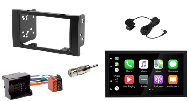 Wireless Apple Carplay &amp; Android auto autoradio navigatie voor diverse Ford modellen (zwart rechthoekig) Audiovolt XPA-675BT