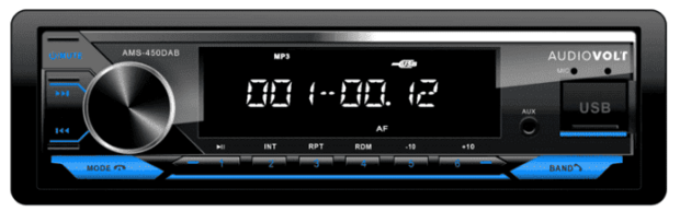 DAB / BT autoradio Ford Focus 2, C-max, S max, Fiesta | 4&times;50 watt | multicolor | Audiovolt AMS-450DAB