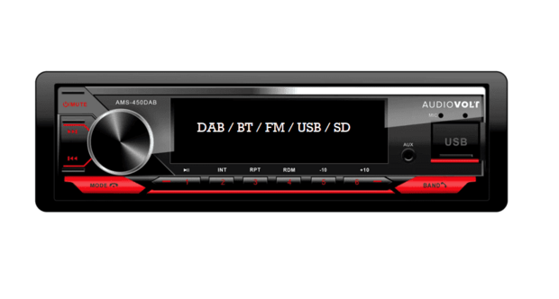 DAB / BT autoradio Ford Focus 2, C-max, S max, Fiesta | 4&times;50 watt | multicolor | Audiovolt AMS-450DAB