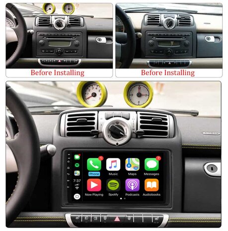 Benz Smart 2006-2009 octa core wireless carplay en Android navigatie autoradio 9&rdquo; | DAB+