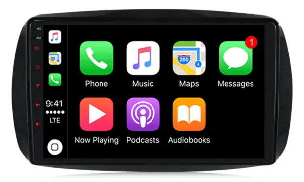 Smart fortwo 2016+ Carplay en Android navigatie 9&rdquo; | DAB+