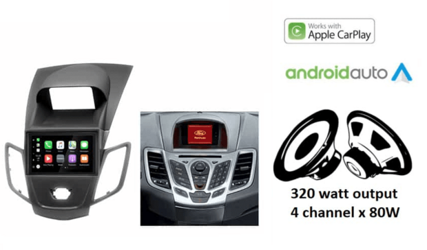 DAB+ voor FORD Fiesta 2008-2017 (zwart met display) wireless Apple Carplay &amp; Android auto navigatie &ndash; Audiovolt XPA-675DBT