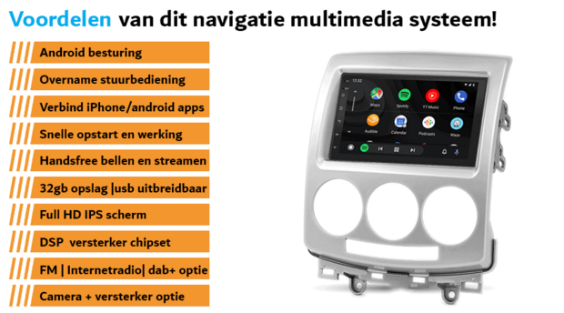 Ford i-Max / Mazda (5), Premacy Draadloos Car link navigatie | complete set | Android | WIFI | DAB+ autoradio
