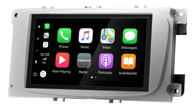 DAB+ Wireless Apple Carplay en Android auto Navigatie geschikt voor diverse Ford modellen Audiovolt XPA-675DBT (zilver ovaal)